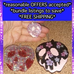 2 poison apple necklaces & 1 hairclip
